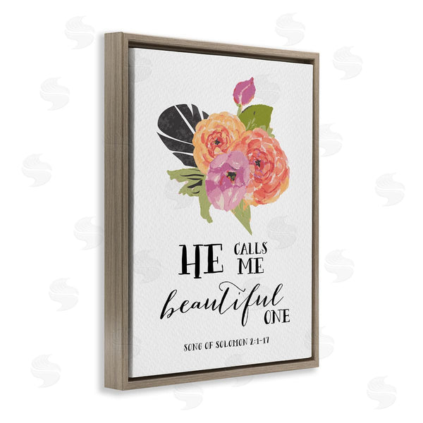 Stupell Industries Amy Brinkman | He Calls Me Beautiful One Spiritual Quote Typography Wall Art