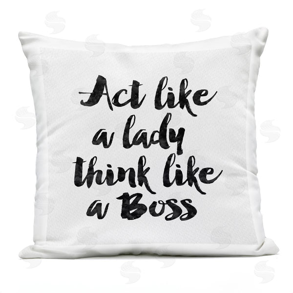 Stupell Industries Amy Brinkman | Lady Boss Bold Black Girl Power Calligraphy Printed Throw Pillow