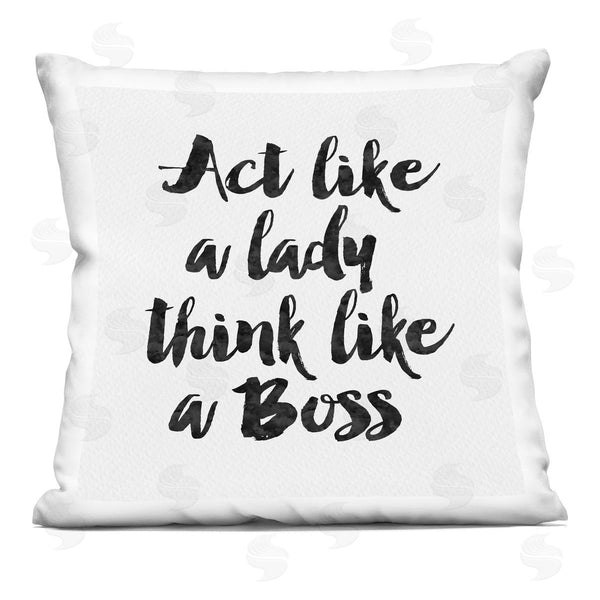 stupell industries Amy Brinkman | Lady Boss Bold Black Girl Power Calligraphy Printed Throw Pillow