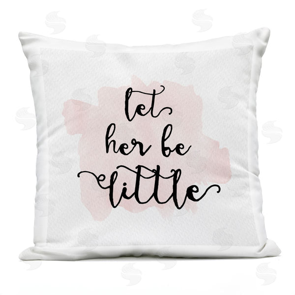 Stupell Industries Amy Brinkman | Let Her Be Little Pink Nursery Baby Calligraphy Printed Throw Pillow
