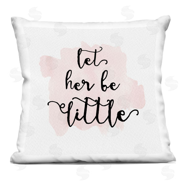 stupell industries Amy Brinkman | Let Her Be Little Pink Nursery Baby Calligraphy Printed Throw Pillow