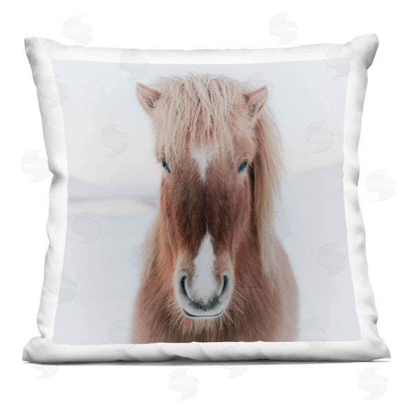 stupell industries Amy Brinkman | Majestic Brown Horse Niveous Winter Landscape Printed Throw Pillow