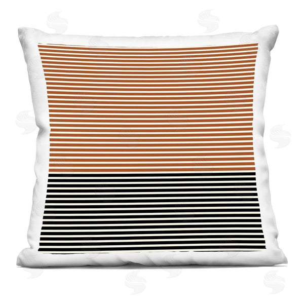 stupell industries Amy Brinkman | Modern Brown Black Stripes Printed Throw Pillow