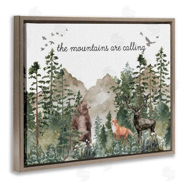Stupell Industries Amy Brinkman | Mountains Are Calling Wilderness Animals Woodlands Trees Wall Art