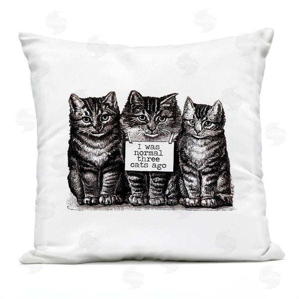 Stupell Industries Amy Brinkman | Normal Three Cats Ago Humorous Vintage Pets Printed Throw Pillow