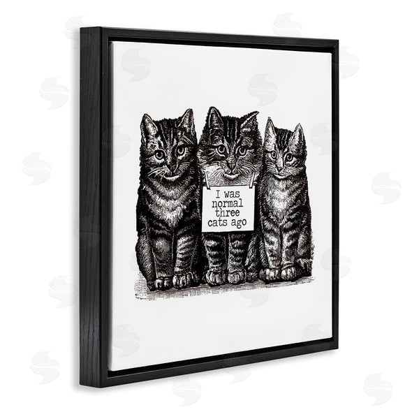 Stupell Industries Amy Brinkman | Normal Three Cats Ago Phrase Monochrome Sign Wall Art