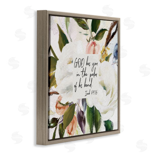 Stupell Industries Amy Brinkman | Palm Of His Hand Religious Calligraphy Traditional Blossom Wall Art