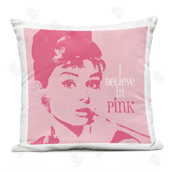 Stupell Industries Amy Brinkman | Pink Audrey Hepburn Pop Style Actress Printed Throw Pillow