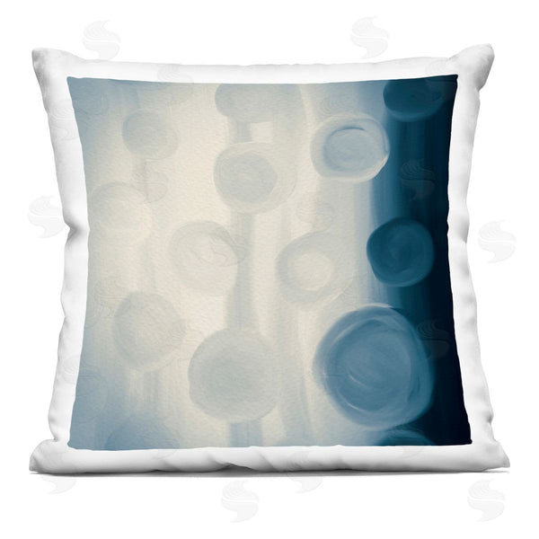 stupell industries Amy Brinkman | Rich Blue Abstract Circles Shapes Design Printed Throw Pillow