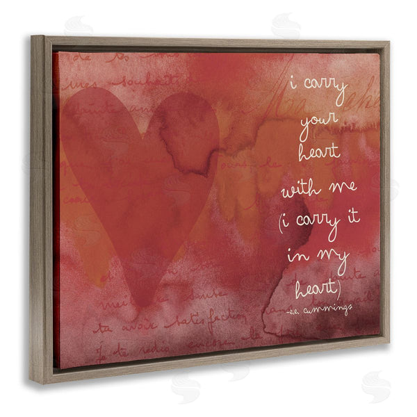 Stupell Industries Amy Brinkman | Romantic Love Quote Red Heart Design Typography Wall Art