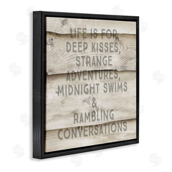 Stupell Industries Amy Brinkman | Romantic Motivational Typography Phrase Rustic Grain Design Wall Art