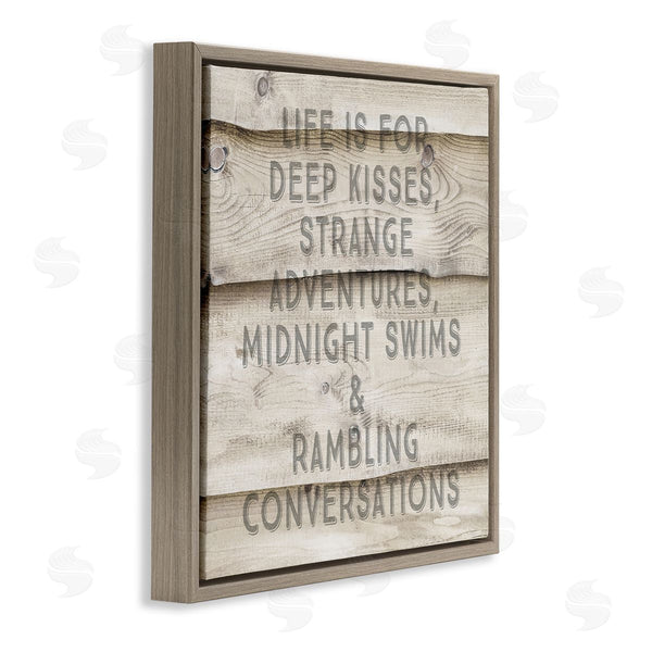 Stupell Industries Amy Brinkman | Romantic Motivational Typography Phrase Rustic Grain Design Wall Art