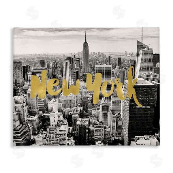 stupell industries Amy Brinkman | Urban New York City Skyline Glam Detail Typography Wall Art