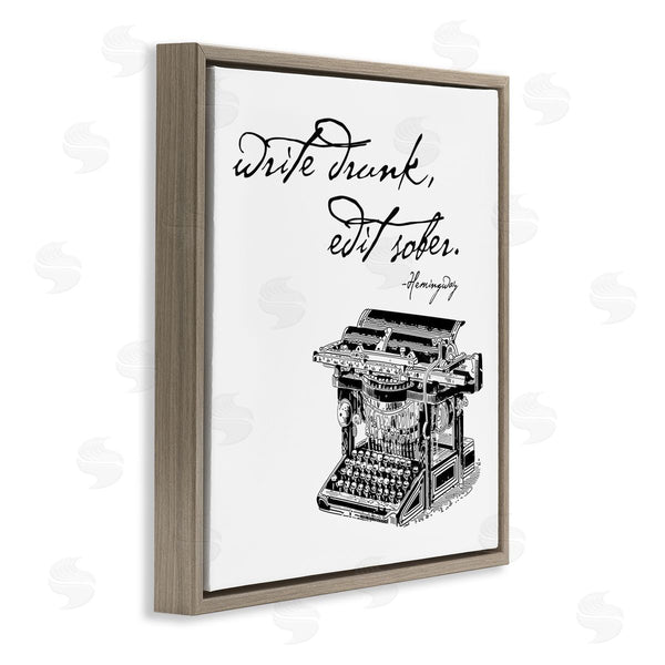 Stupell Industries Amy Brinkman | Vintage Hemmingway Script Quote Classic Typewriter Motif Wall Art