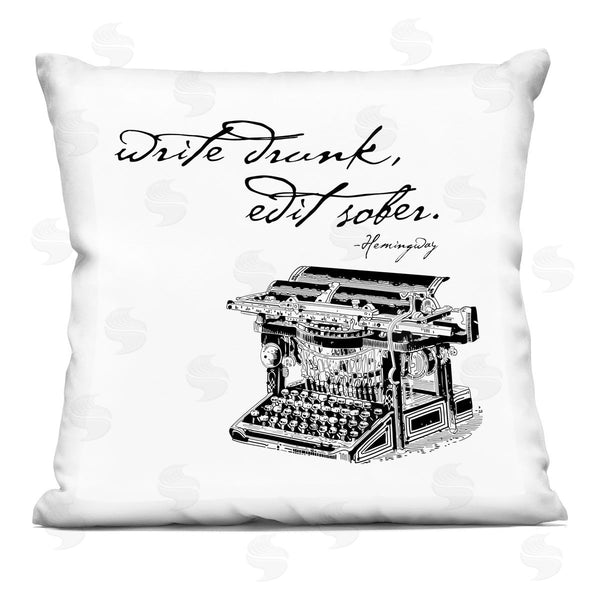 stupell industries Amy Brinkman | Write Drunk Edit Sober Vintage Typewriter Quote Printed Throw Pillow