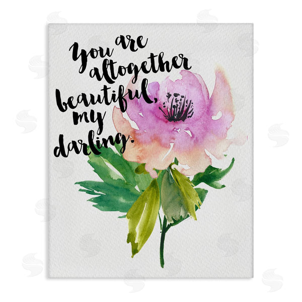 stupell industries Amy Brinkman | You Are Beautiful Calligraphy Quote Floral Watercolor Effect Wall Art