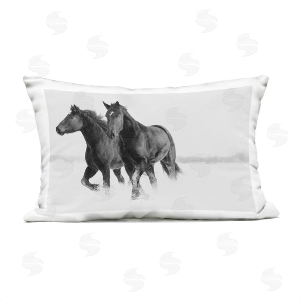 Stupell Industries Amy Carroll | Galloping Winter Horses Printed Throw Pillow