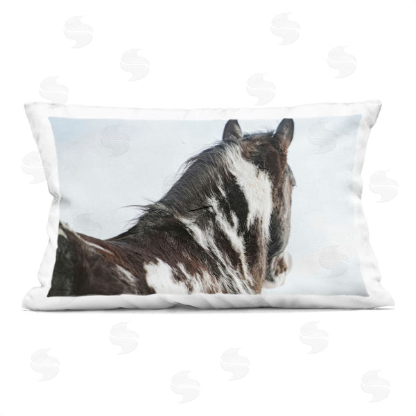 stupell industries Amy Carroll | Winter Herd Horse Portrait Printed Throw Pillow