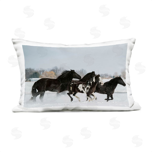 Stupell Industries Amy Carroll | Winter Herd Of Horses Printed Throw Pillow