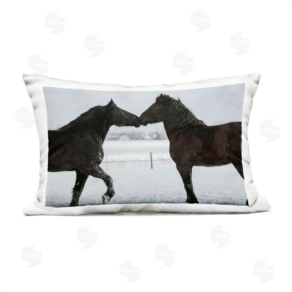 Stupell Industries Amy Carroll | Winter Horse Pair Printed Throw Pillow