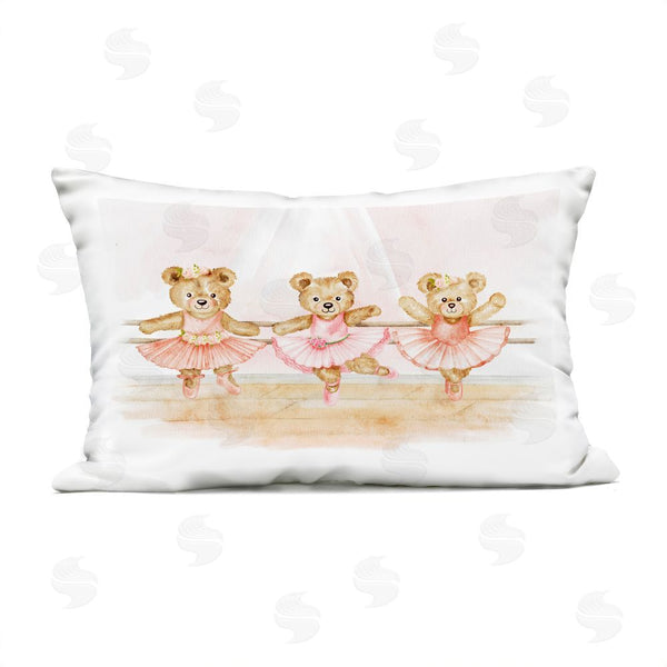 Stupell Industries Amy Hall | Ballet Teddy Bears Trio Printed Throw Pillow