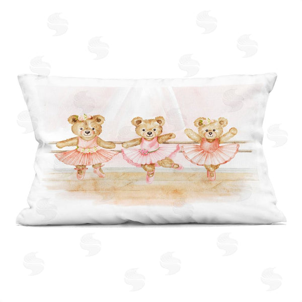 stupell industries Amy Hall | Ballet Teddy Bears Trio Printed Throw Pillow
