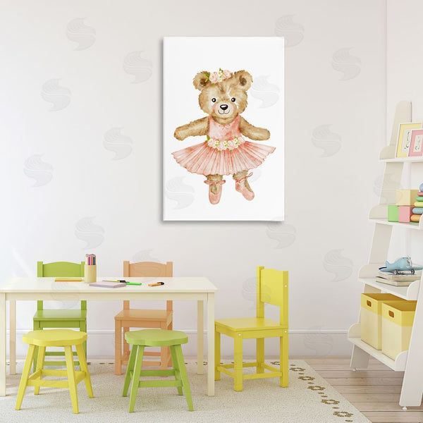 Stupell Industries Amy Hall | Floral Ballerina Teddy Bear Wall Art