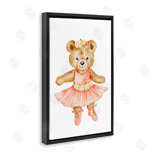 Stupell Industries Amy Hall | Floral Ballerina Teddy Bear Wall Art