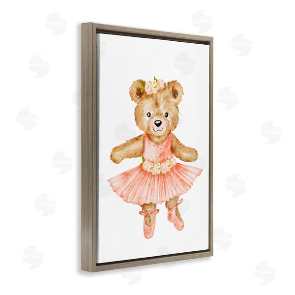 Stupell Industries Amy Hall | Floral Ballerina Teddy Bear Wall Art