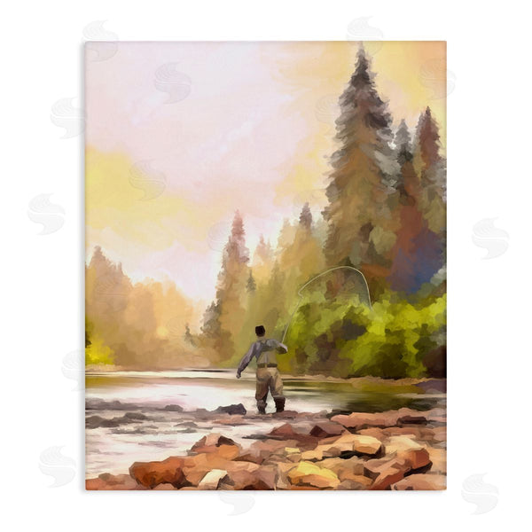 stupell industries Amy Hall | Fly Fishing at Lake Wall Art