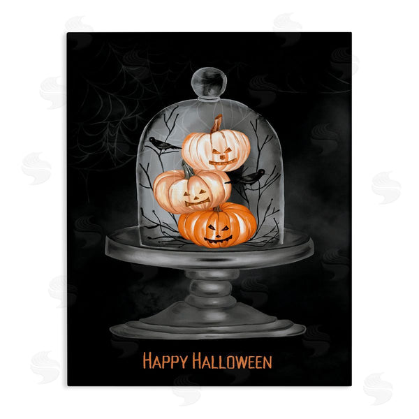 stupell industries Amy Hall | Halloween Pumpkins & Crows Wall Art