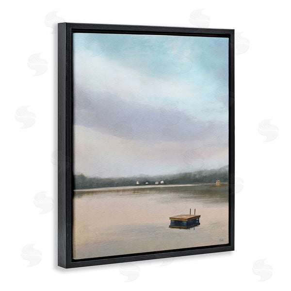 Stupell Industries Amy Hall | Lone Floating Dock Serene Lake View Pastel Sky Wall Art