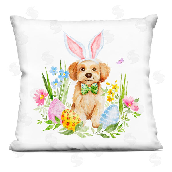 stupell industries Amy Hall | Playful Easter Puppy Printed Throw Pillow
