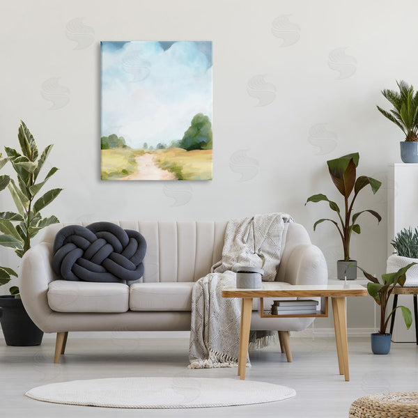 Stupell Industries Amy Hall | Rural Country Path Abstract Trees Puffy Clouds Wall Art