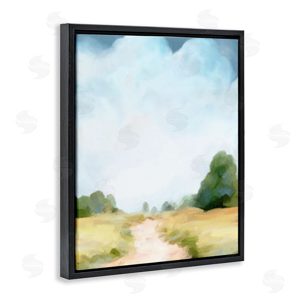 Stupell Industries Amy Hall | Rural Country Path Abstract Trees Puffy Clouds Wall Art