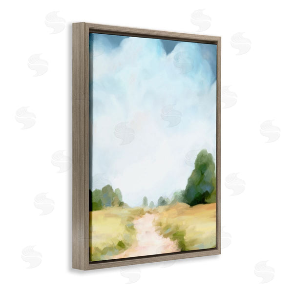 Stupell Industries Amy Hall | Rural Country Path Abstract Trees Puffy Clouds Wall Art