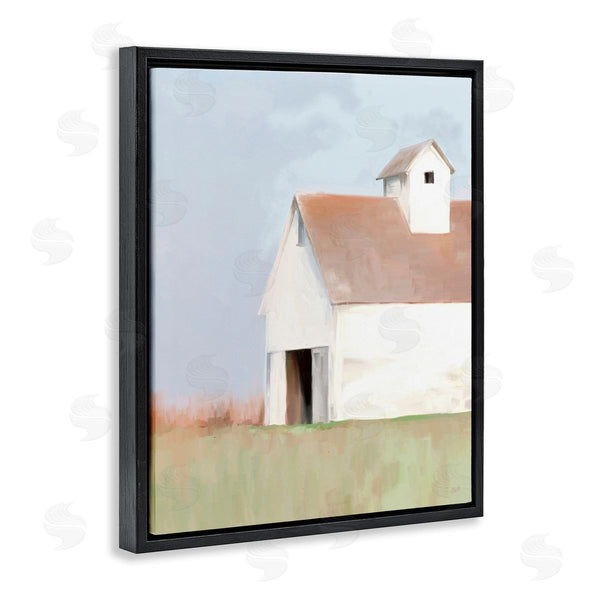 Stupell Industries Amy Hall | Rural Countryside Field Casual White Barn House Wall Art