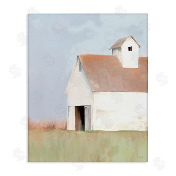 stupell industries Amy Hall | Rural Countryside Field Casual White Barn House Wall Art