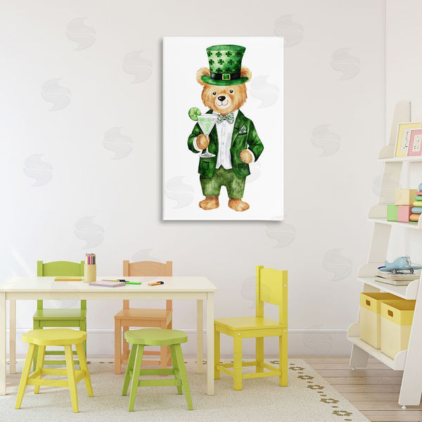 Stupell Industries Amy Hall | St. Patrick's Day Bear & Cocktail Wall Art