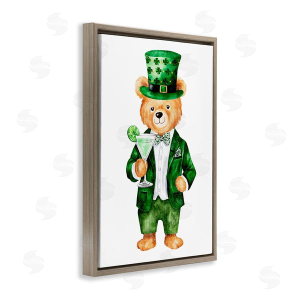 Stupell Industries Amy Hall | St. Patrick's Day Bear & Cocktail Wall Art