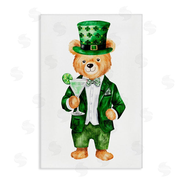 stupell industries Amy Hall | St. Patrick's Day Bear & Cocktail Wall Art