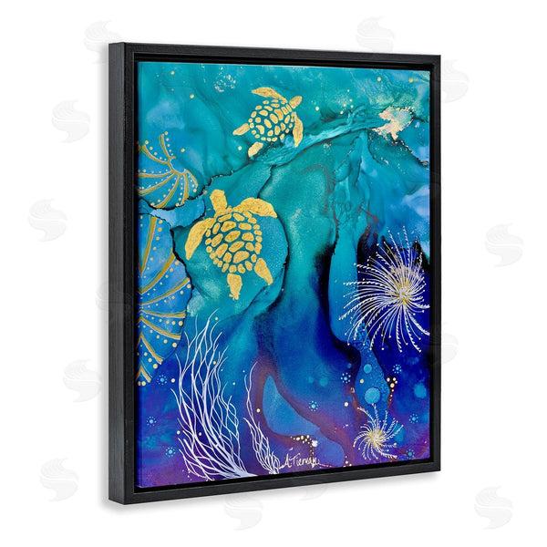Stupell Industries Amy Tieman | Abstract Blue Sea Turtles
