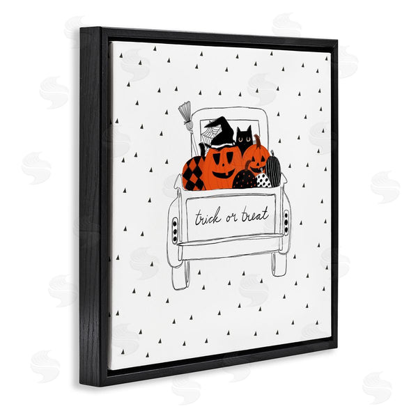 Stupell Industries Amylee Weeks | Trick Or Treat Truck Pumpkins Doodle Style Drawing Wall Art