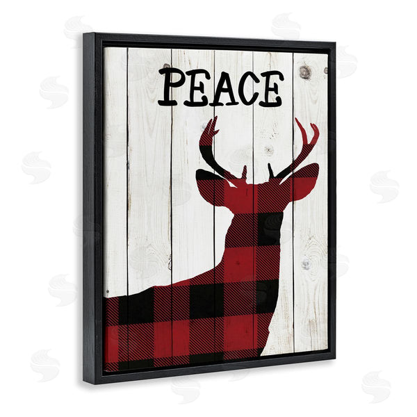 Stupell Industries Andi Metz | Checker Plaid Reindeer Rustic Peace Wall Art