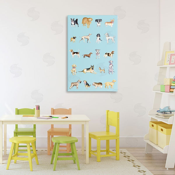 Stupell Industries Andi Metz | Dog Breeds On Blue Wall Art