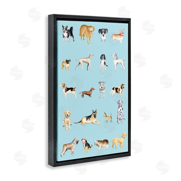 Stupell Industries Andi Metz | Dog Breeds On Blue Wall Art