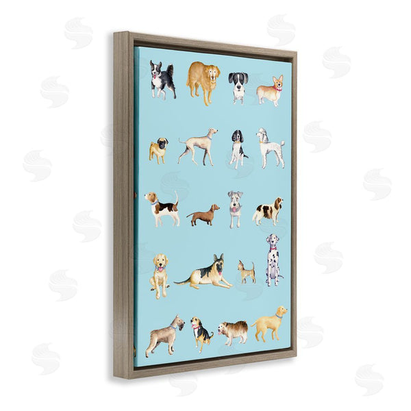 Stupell Industries Andi Metz | Dog Breeds On Blue Wall Art