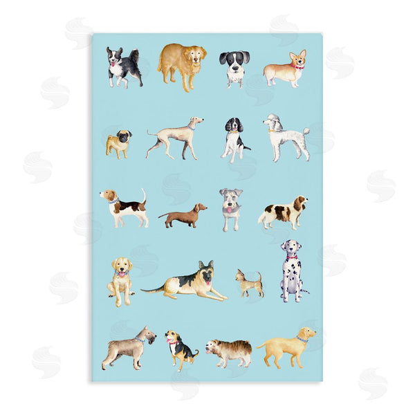 stupell industries Andi Metz | Dog Breeds on Blue Wall Art