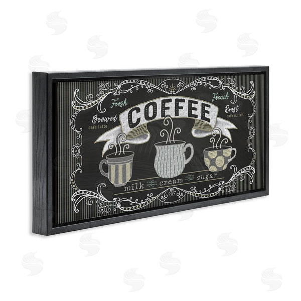 Stupell Industries Andi Metz | Freshly Brewed Coffee Sign Parisian Pattern