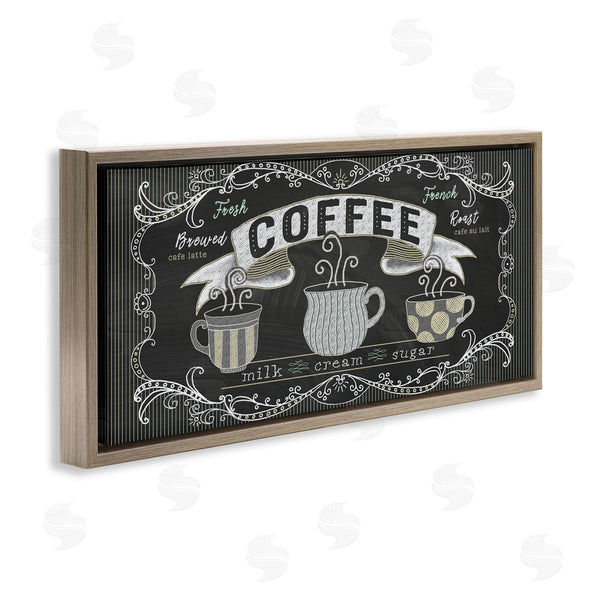 Stupell Industries Andi Metz | Freshly Brewed Coffee Sign Parisian Pattern